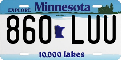 MN license plate 860LUU