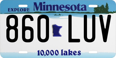 MN license plate 860LUV
