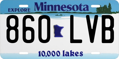 MN license plate 860LVB
