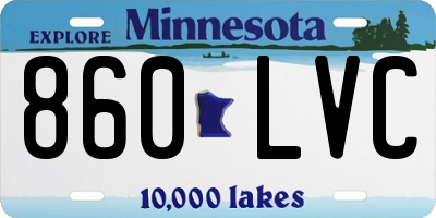 MN license plate 860LVC