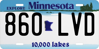 MN license plate 860LVD