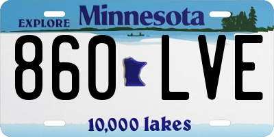 MN license plate 860LVE