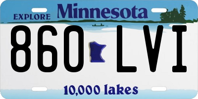 MN license plate 860LVI