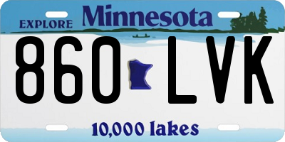 MN license plate 860LVK