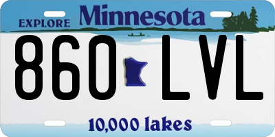 MN license plate 860LVL