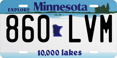 MN license plate 860LVM