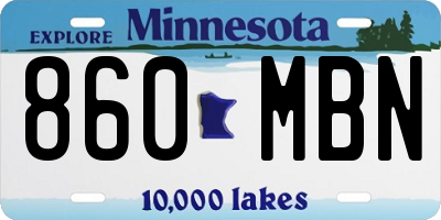 MN license plate 860MBN