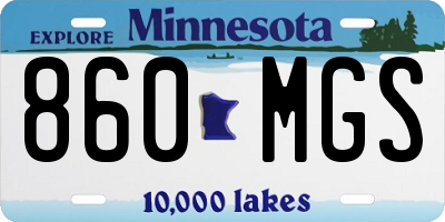 MN license plate 860MGS