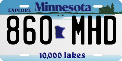 MN license plate 860MHD