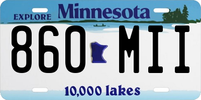 MN license plate 860MII