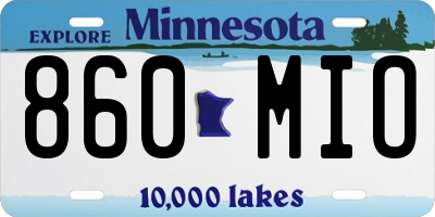MN license plate 860MIO
