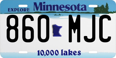 MN license plate 860MJC