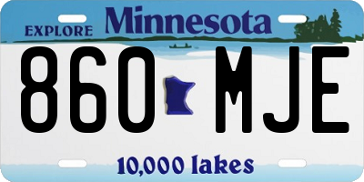 MN license plate 860MJE