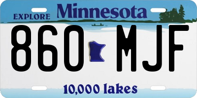 MN license plate 860MJF