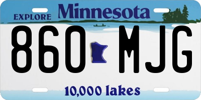 MN license plate 860MJG