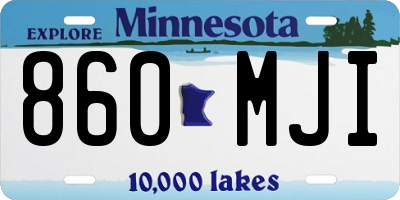MN license plate 860MJI