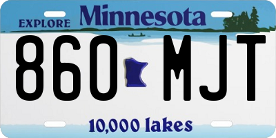 MN license plate 860MJT