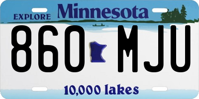 MN license plate 860MJU