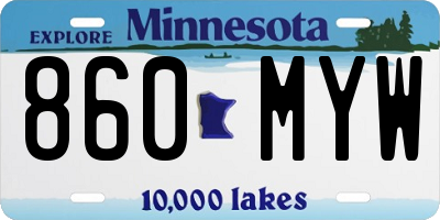 MN license plate 860MYW