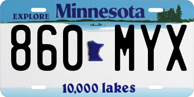 MN license plate 860MYX