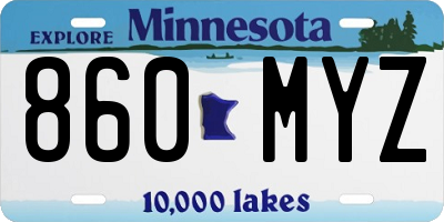 MN license plate 860MYZ