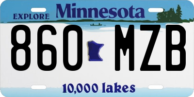 MN license plate 860MZB