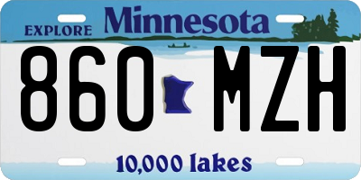 MN license plate 860MZH