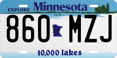 MN license plate 860MZJ