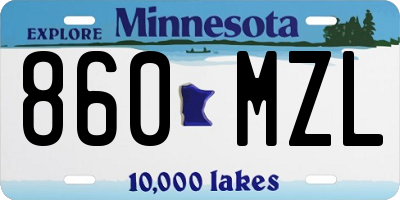 MN license plate 860MZL