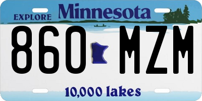 MN license plate 860MZM