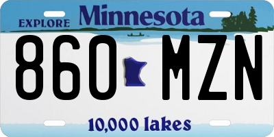 MN license plate 860MZN