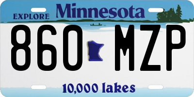 MN license plate 860MZP