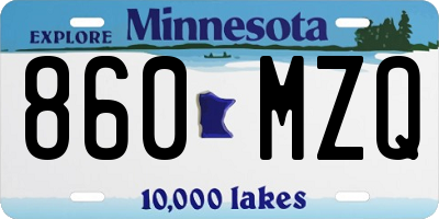 MN license plate 860MZQ