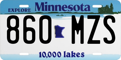 MN license plate 860MZS