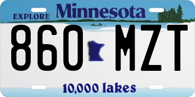 MN license plate 860MZT