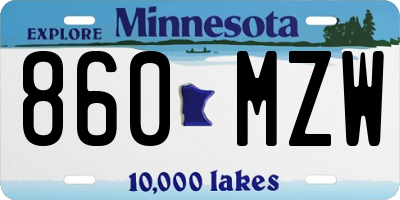 MN license plate 860MZW