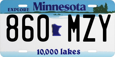 MN license plate 860MZY