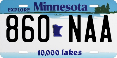 MN license plate 860NAA