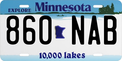 MN license plate 860NAB