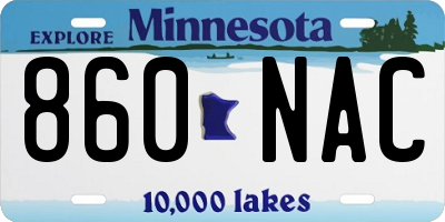MN license plate 860NAC