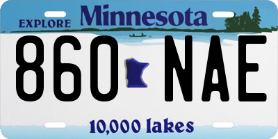 MN license plate 860NAE