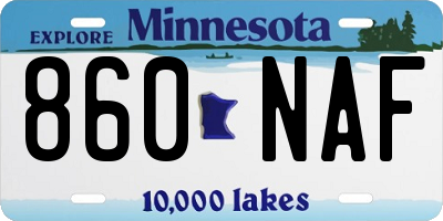 MN license plate 860NAF