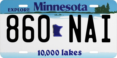 MN license plate 860NAI