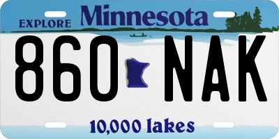 MN license plate 860NAK