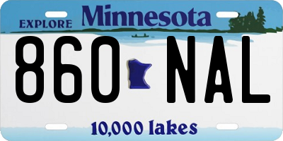 MN license plate 860NAL