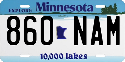MN license plate 860NAM