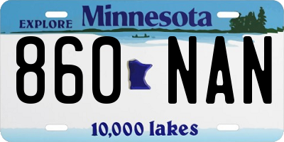 MN license plate 860NAN