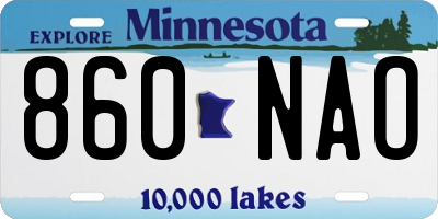 MN license plate 860NAO
