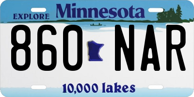 MN license plate 860NAR