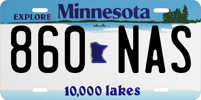 MN license plate 860NAS